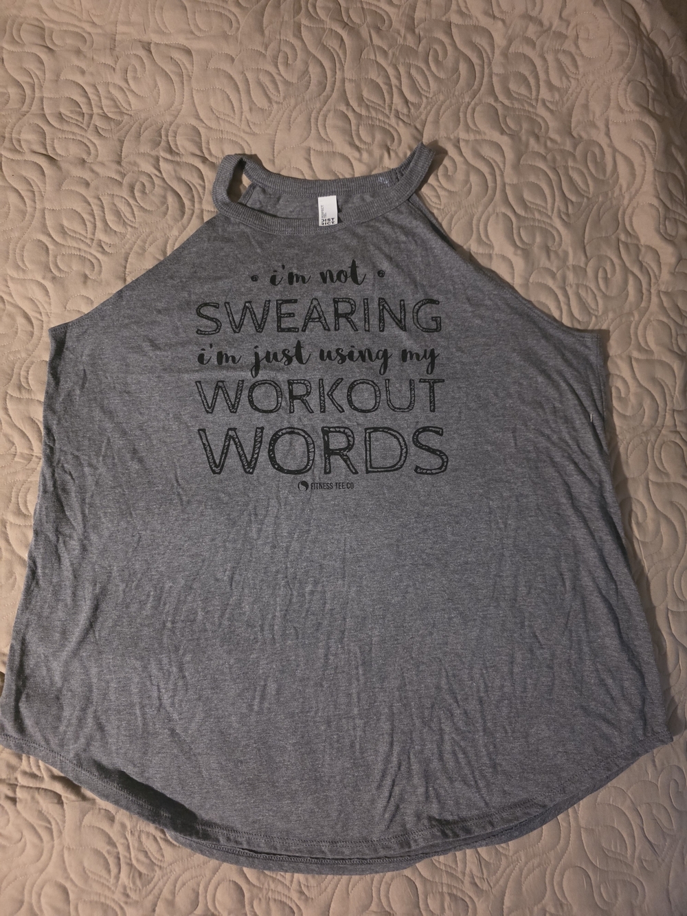 District Gray Graphic Women’s Workout Tank - 'I'm Not Swearing...Workout Words'